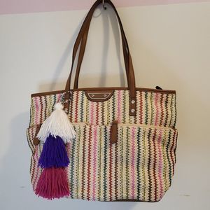 Raphia knitted purse 